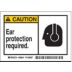 Caution: Ear Protection required. Signs