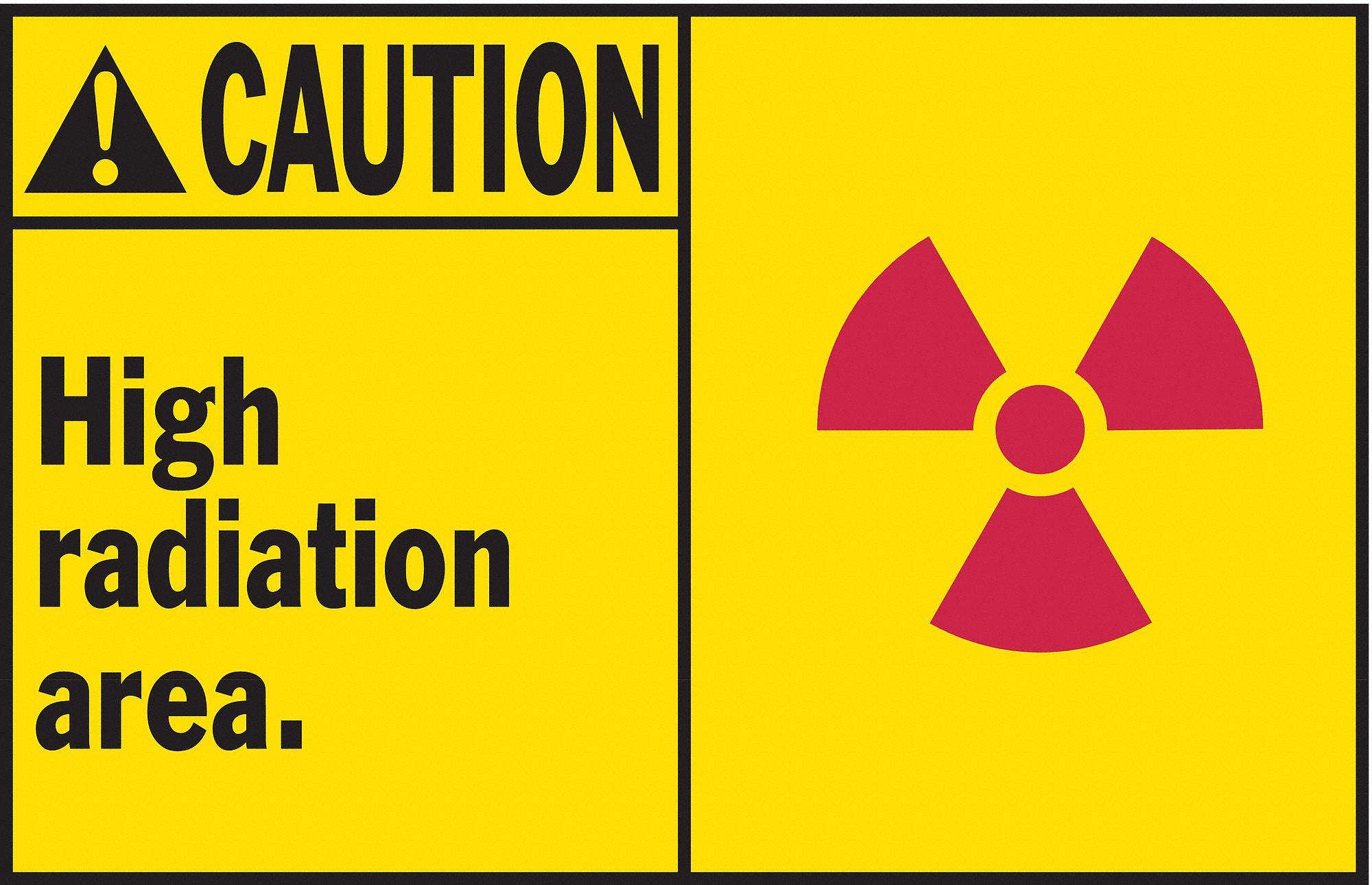 LABEL, POLYESTER, ADHESIVE MOUNT, 3½ IN X 5 IN NOMINAL SIGN SIZE, 0.01 IN THICK, 5 PK, HIGH RADIATION AREA.