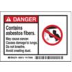 Danger: Contains Asbestos Fibers May Cause Cancer Causes Damage To Lungs Do Not Breathe Dust Avoid Creating Dust Signs