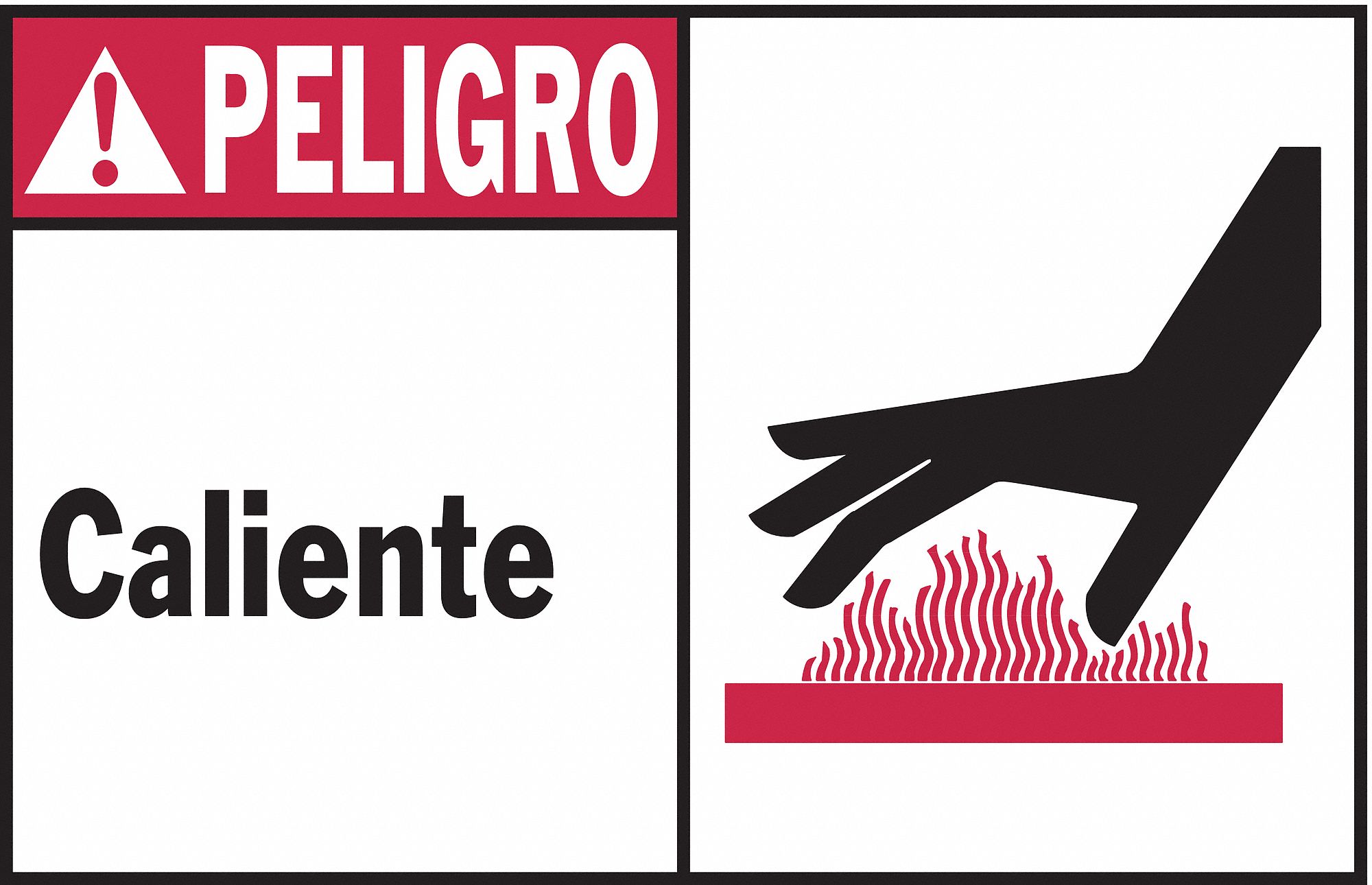 LABEL, POLYESTER, ADHESIVE MOUNT, 3½ IN X 5 IN NOMINAL SIGN SIZE, 0.01 IN THICK, 5 PK, CALIENTE