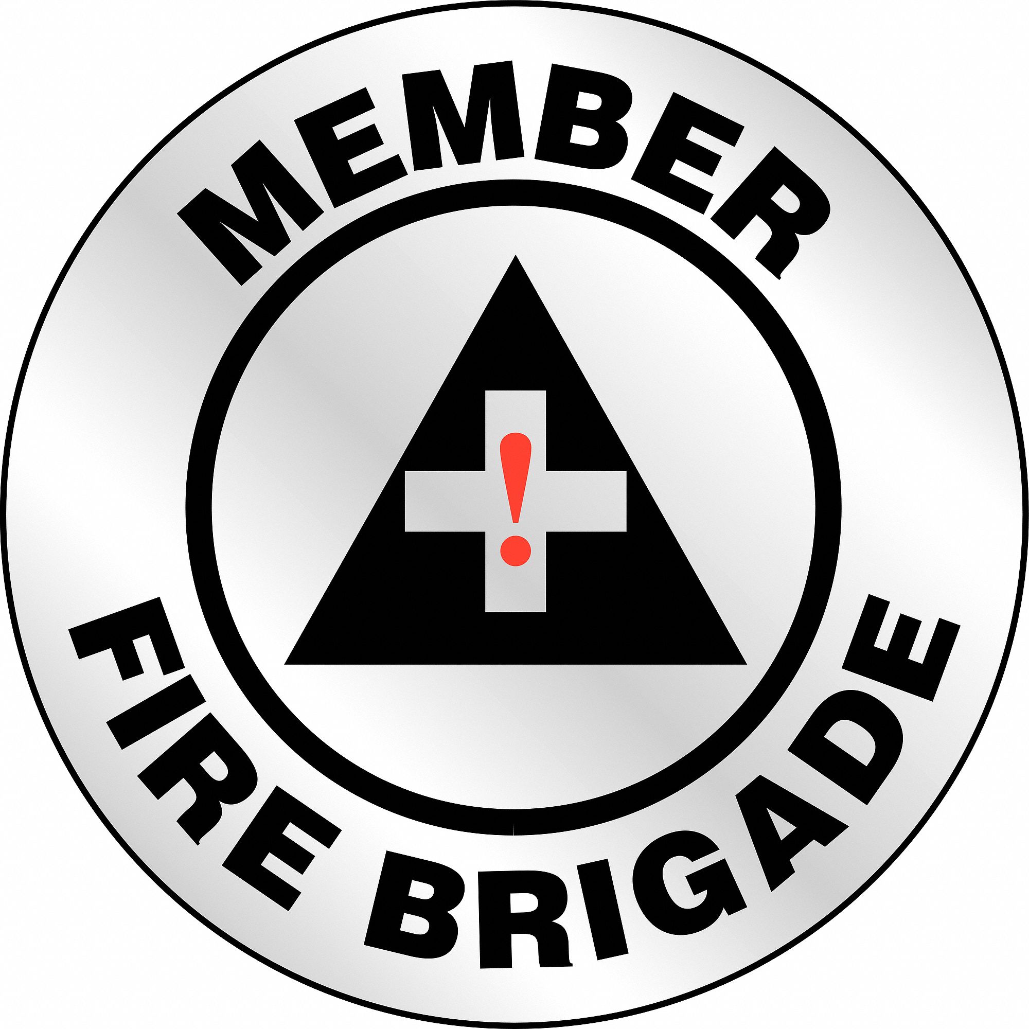 Hard Hat Label: Member Fire Brigade, 2 1/4 in Dia, English, Engineer-Grade Retroreflective, 1 Labels
