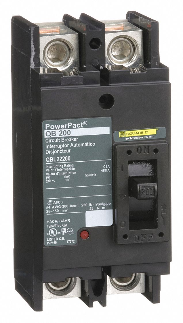 SQUARE D Circuit Breaker, 200 Amps, Number of Poles: 2, 240VAC AC