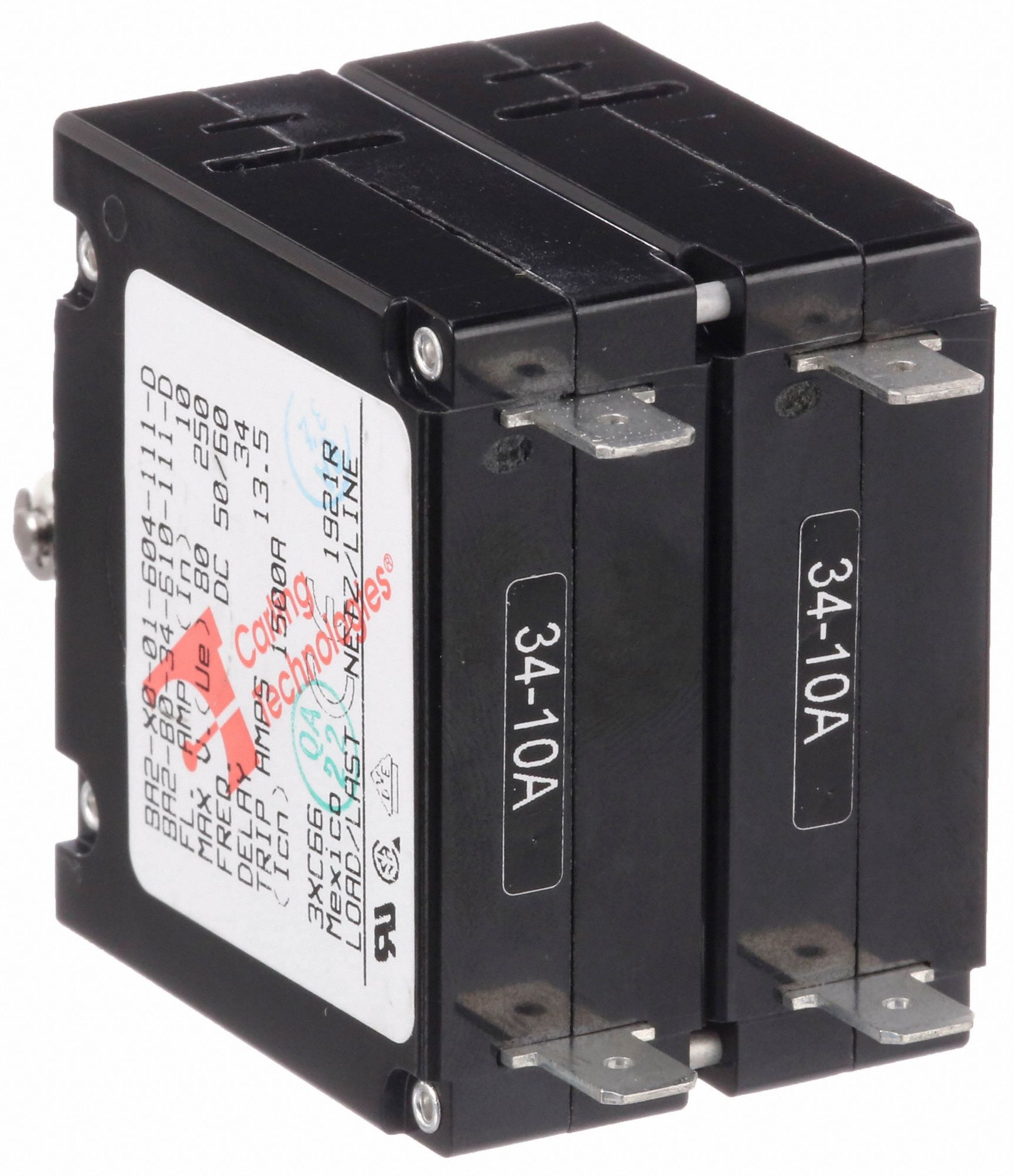 Joinfworld Double Pole Toggle Circuit Breaker, 30 Amp 80V DC/240V AC For RV, Marine, Automation, Home Devices