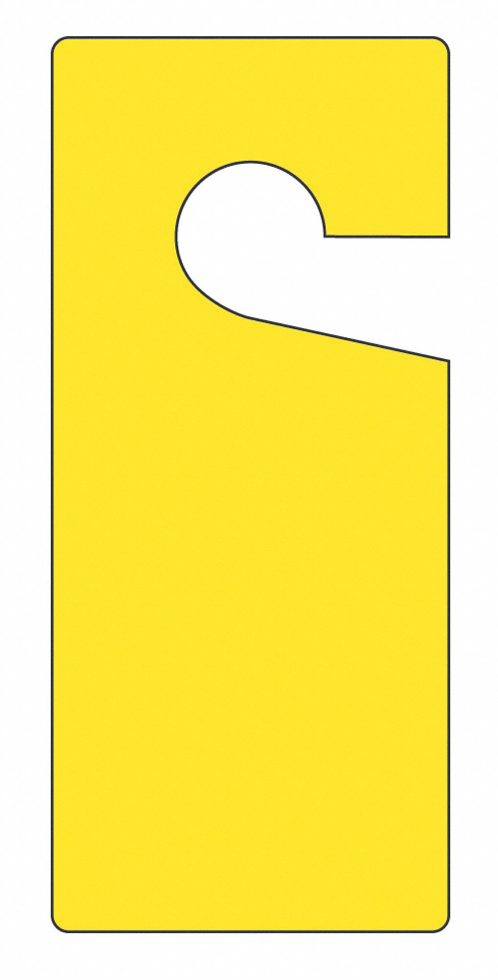 Tag: 4 in Wd, 9 in Ht, Yellow, Rectangle, Plastic, Indoor/Outdoor, 0.015 in Label Thick, 10 PK