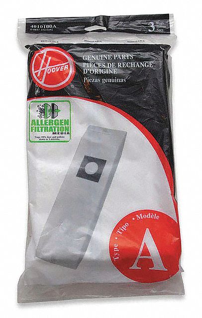 Vacuum Bag: Hoover, U3101/U3301, Dry, Paper, Std, 4010100A