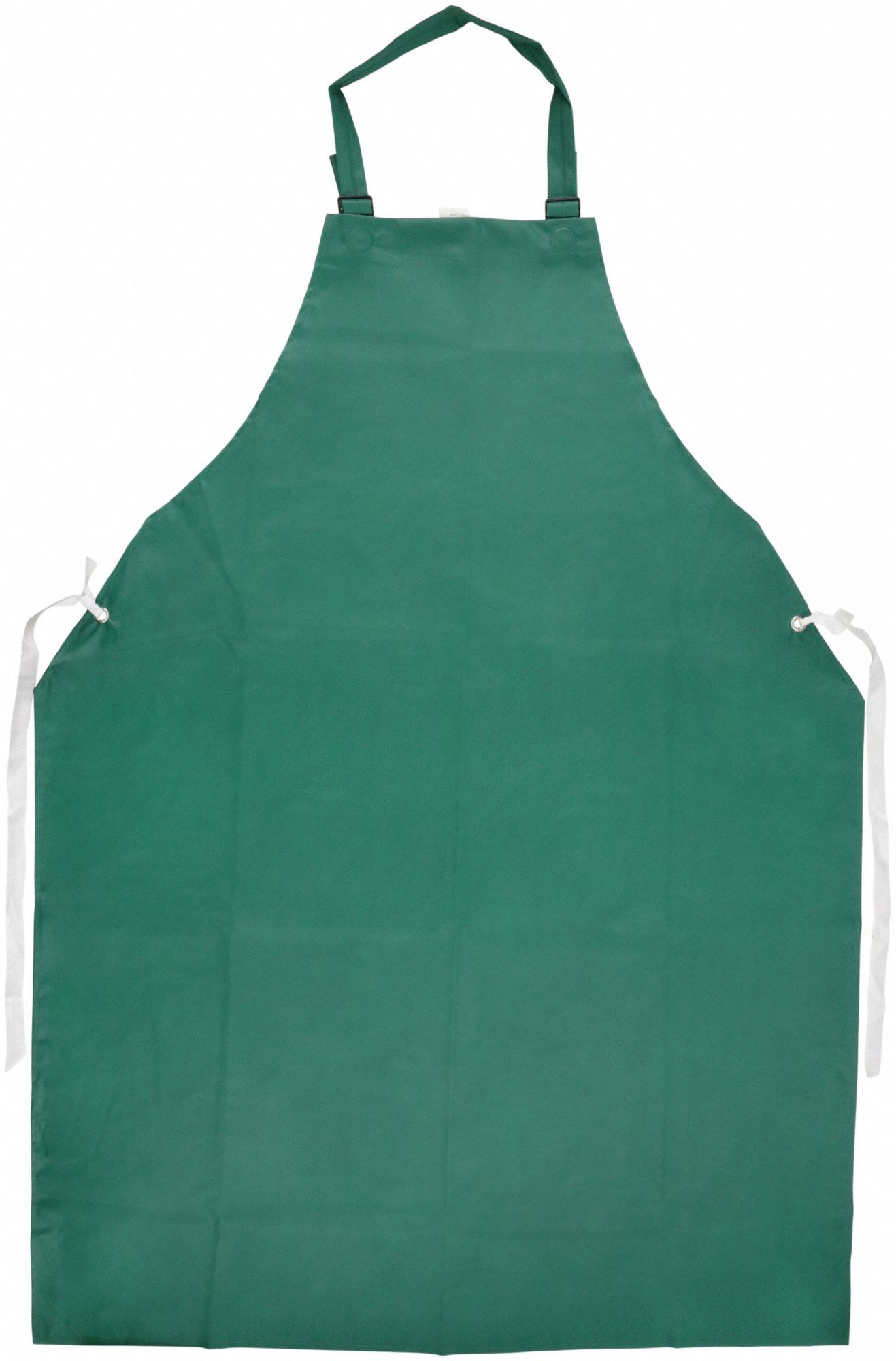 CHEMICAL-RESISTANT BIB APRON, 18 MIL, 48 IN L, TIE, SEAMLESS, ADJUSTABLE STRAP, M