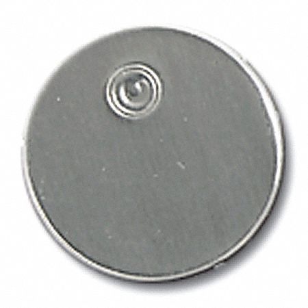 Blank Tag: Aluminum Laminated, 1 1/2 in Dia, Silver, 0.02 in Thick, Round, 25 PK