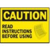 Caution: Read Instructions Before Using Signs