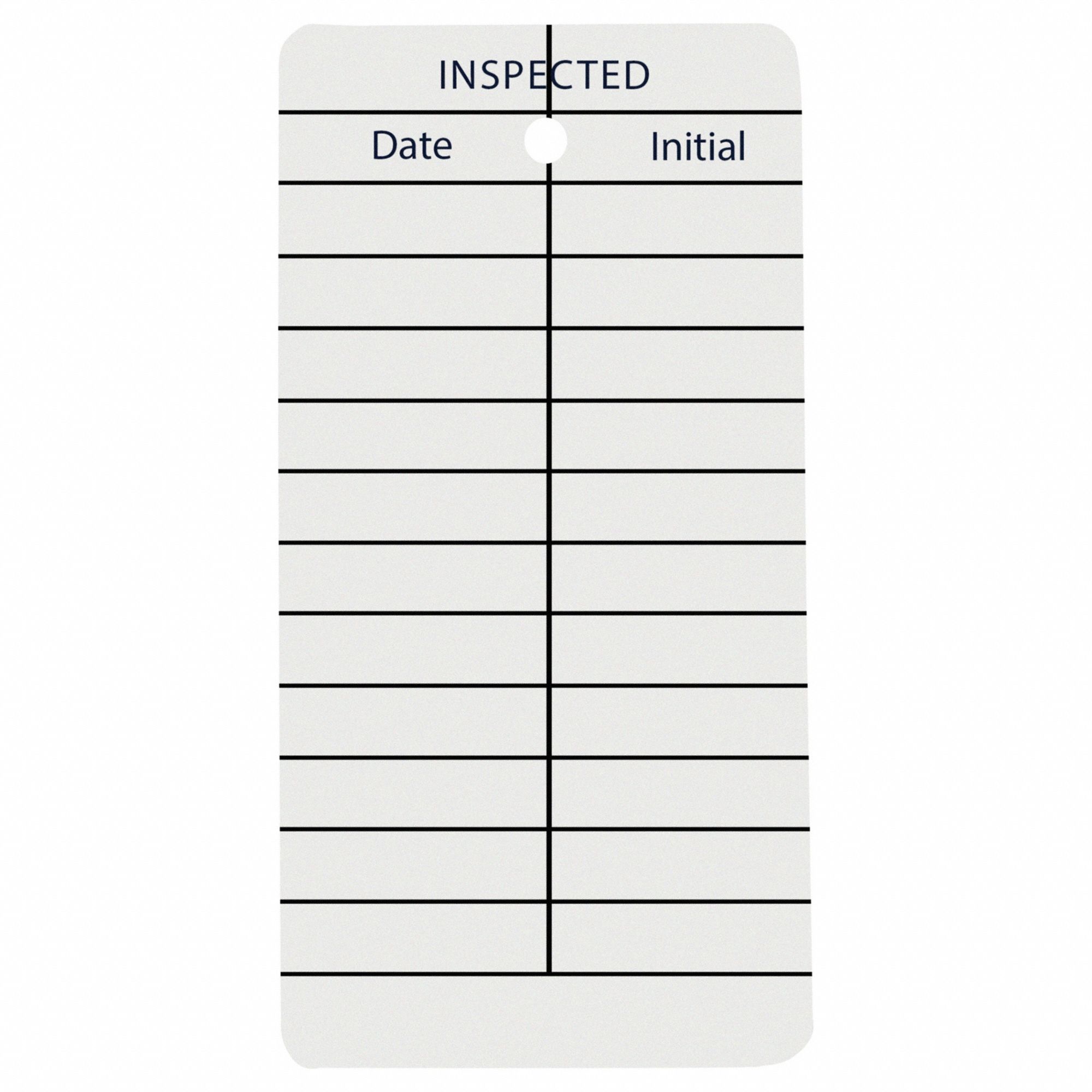 SEE ALL INDUSTRIES TAG, INSPECTION, 4 IN W, 2 IN H, WHITE, RECTANGLE ...