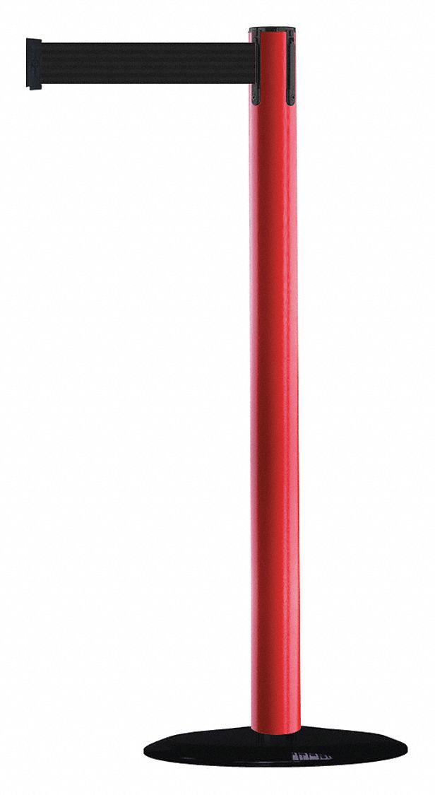 Barrier Post with Belt, 7-1/2 ft. L, Black
