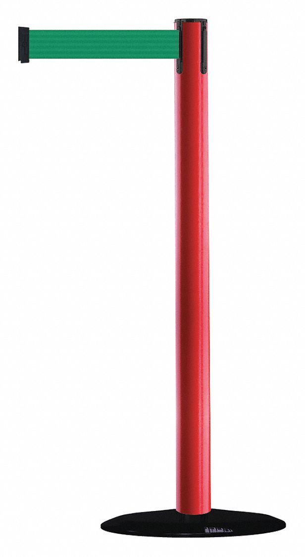 Barrier Post with Belt, 7-1/2 ft. L, Green