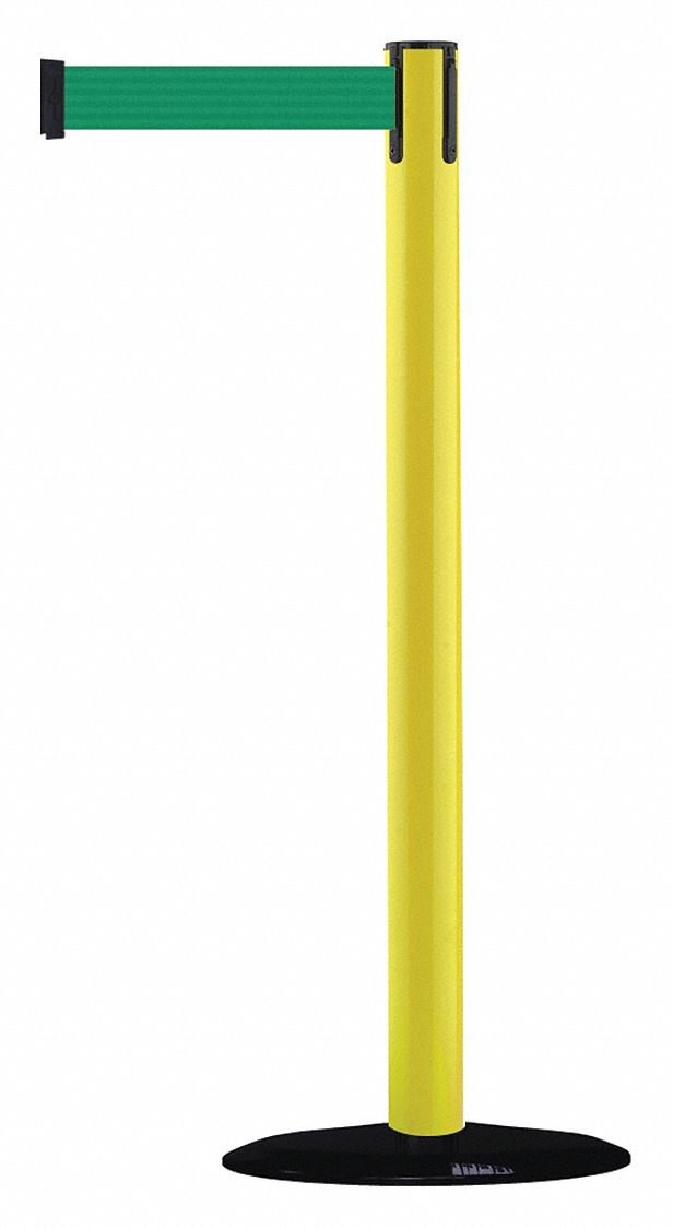 Barrier Post with Belt, 7-1/2 ft. L, Green