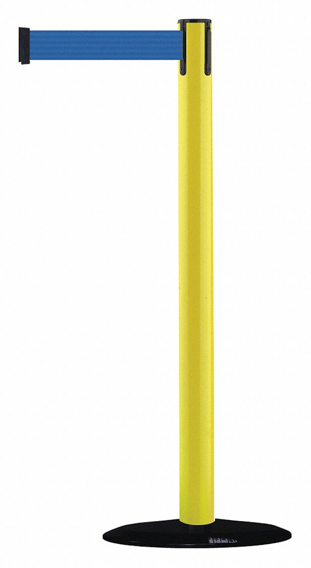 Barrier Post with Belt, 7-1/2 ft. L, Blue