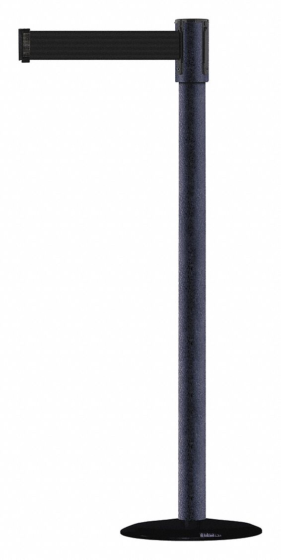 Barrier Post with Belt, 7-1/2 ft. L, Black