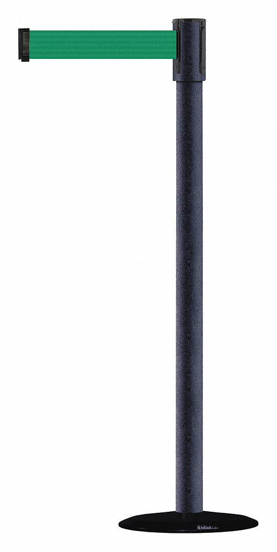 Barrier Post with Belt, 7-1/2 ft. L, Green