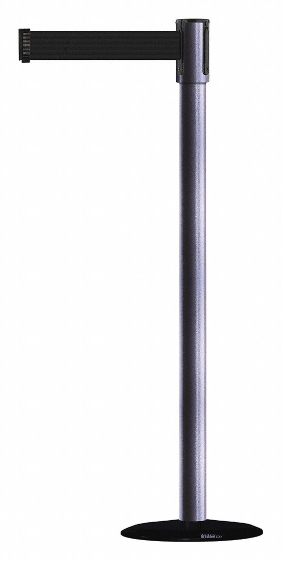 Barrier Post with Belt, 7-1/2 ft. L, Black