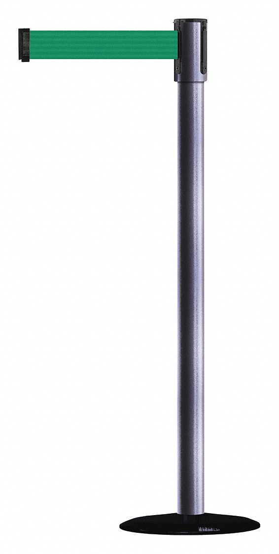 Barrier Post with Belt, 7-1/2 ft. L, Green