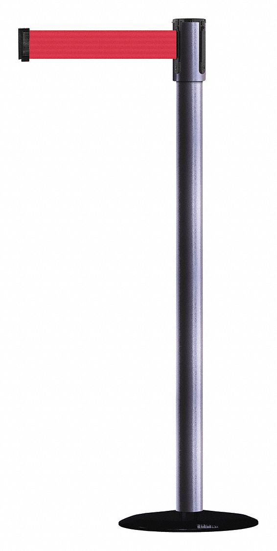 Barrier Post with Belt, 7-1/2 ft. L, Red