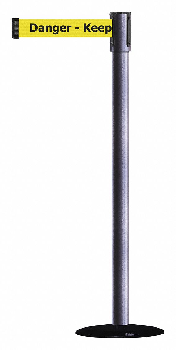 Barrier Post with Belt, Gray