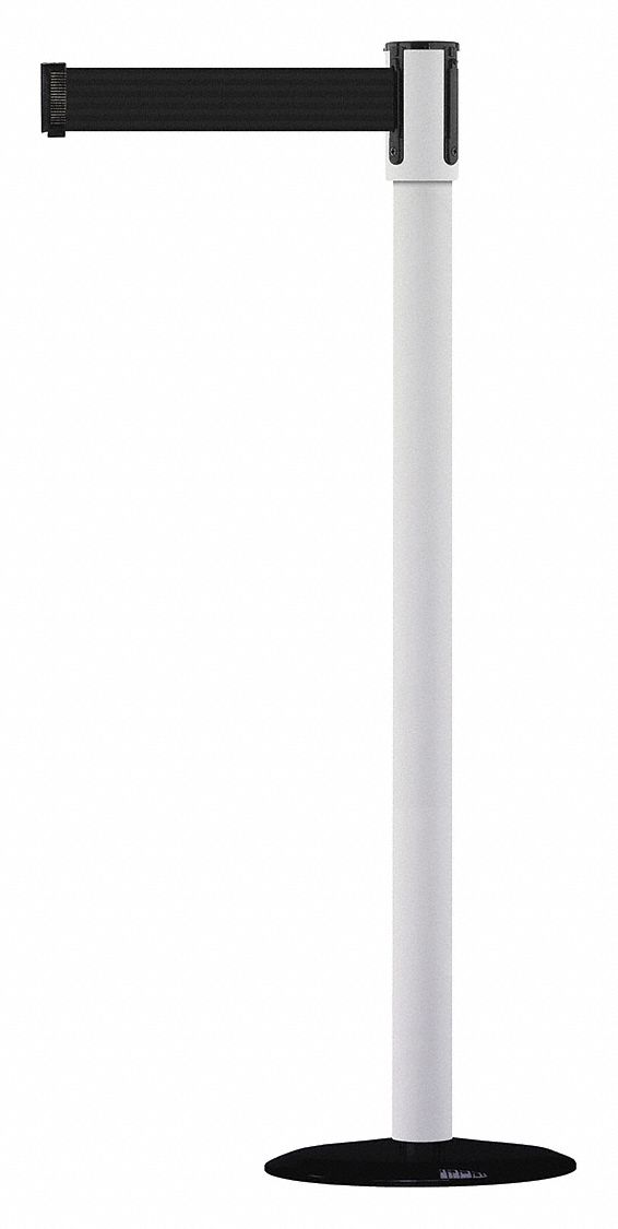 Barrier Post with Belt, 7-1/2 ft. L, Black