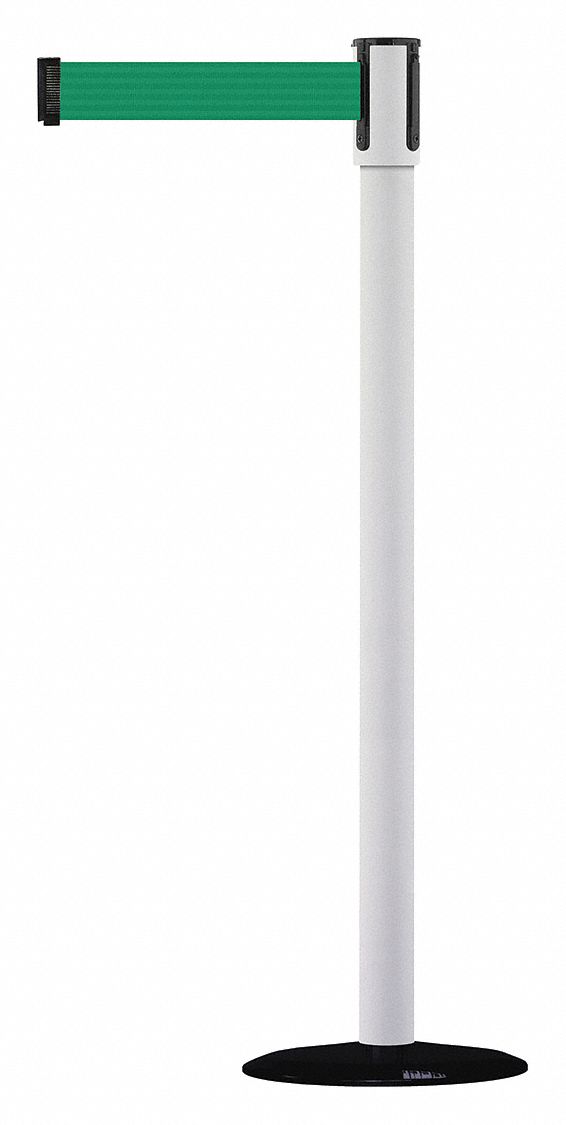 Barrier Post with Belt, 7-1/2 ft. L, Green