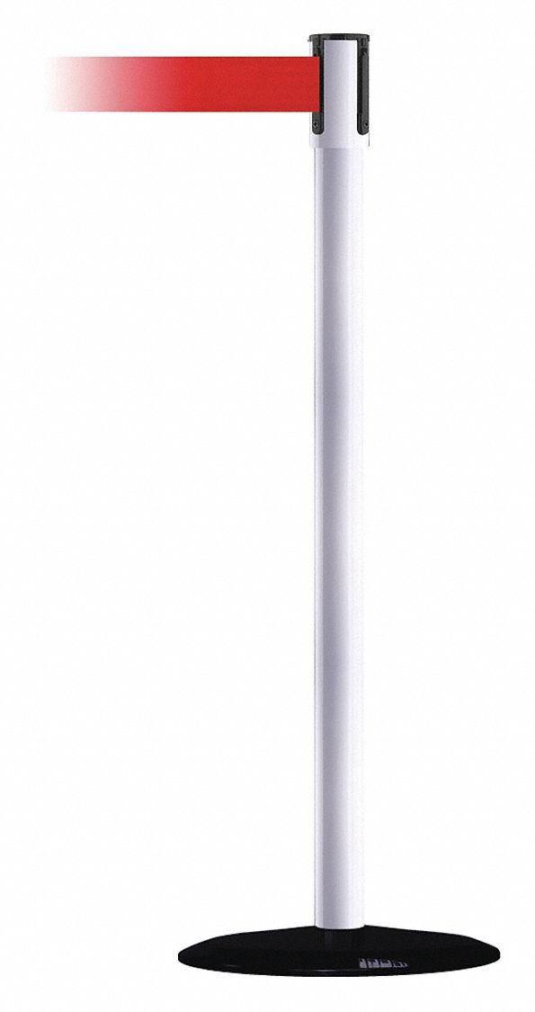 Barrier Post with Belt, 7-1/2 ft. L, Red