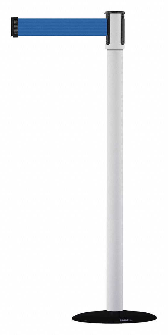 Barrier Post with Belt, 7-1/2 ft. L, Blue