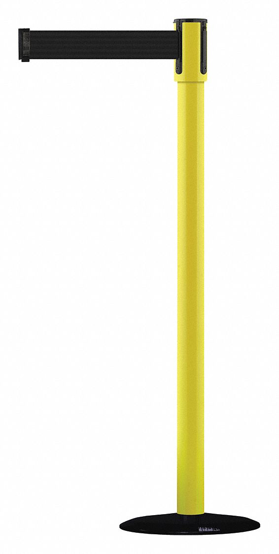 Barrier Post with Belt, 7-1/2 ft. L, Black