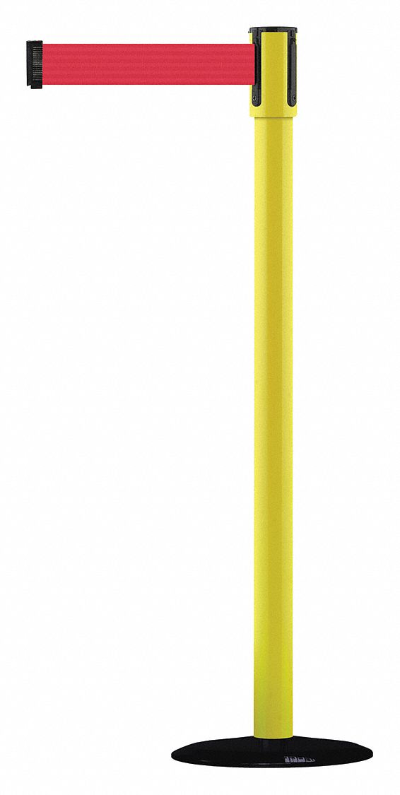 Barrier Post with Belt, 7-1/2 ft. L, Red