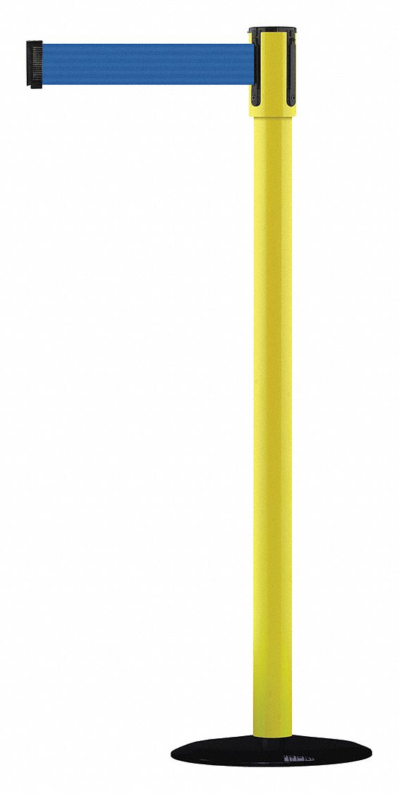 Barrier Post with Belt, 7-1/2 ft. L, Blue