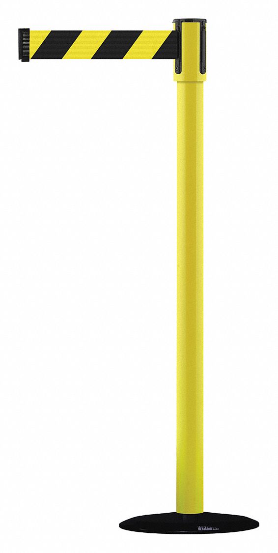 Barrier Post with Belt, Yellow