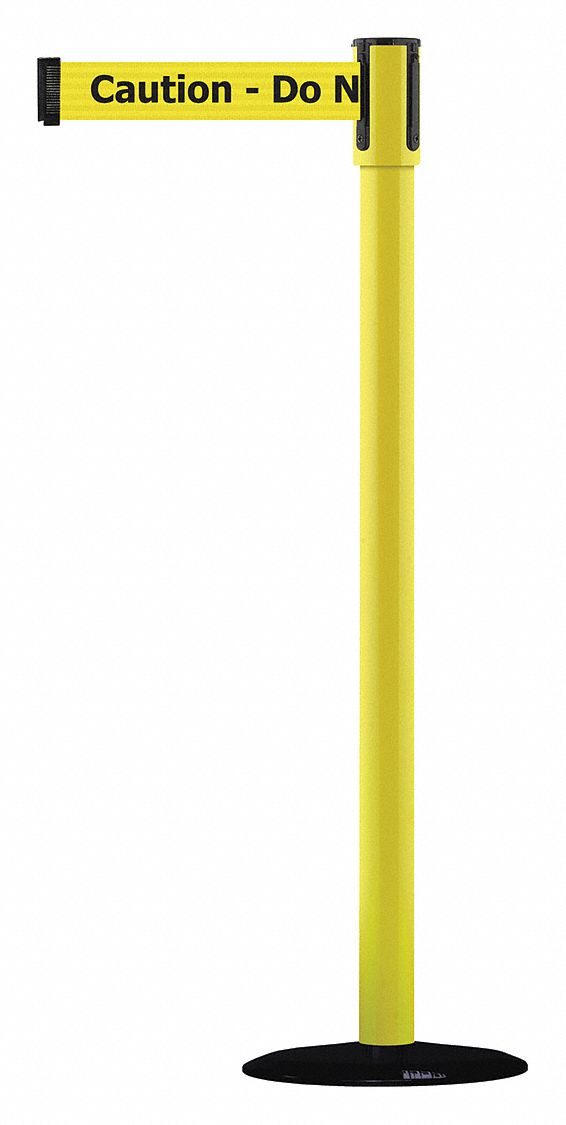 Barrier Post with Belt, Yellow