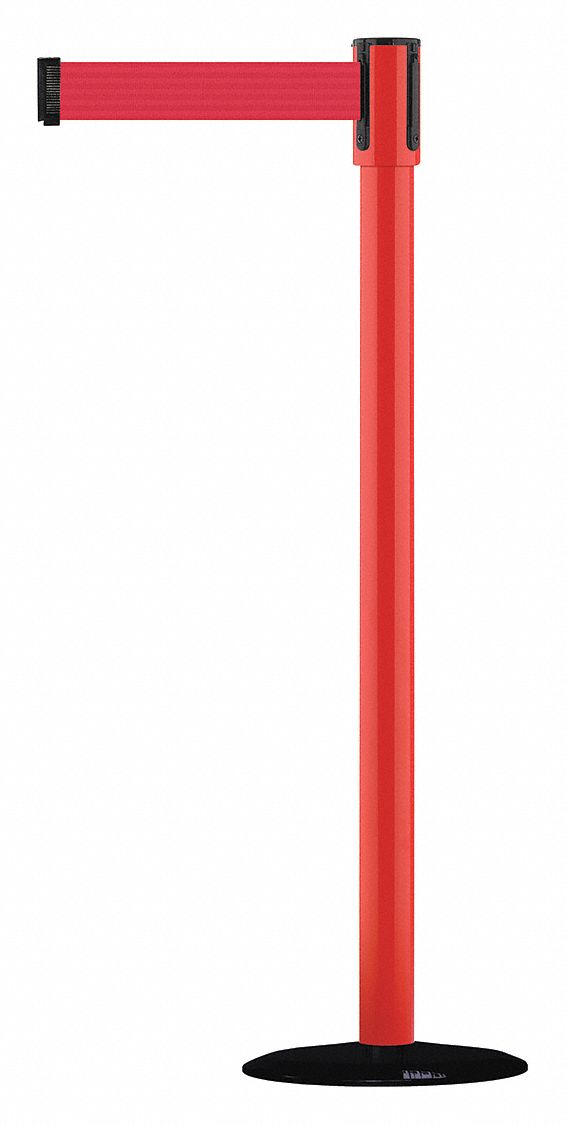 Barrier Post with Belt, 7-1/2 ft. L, Red