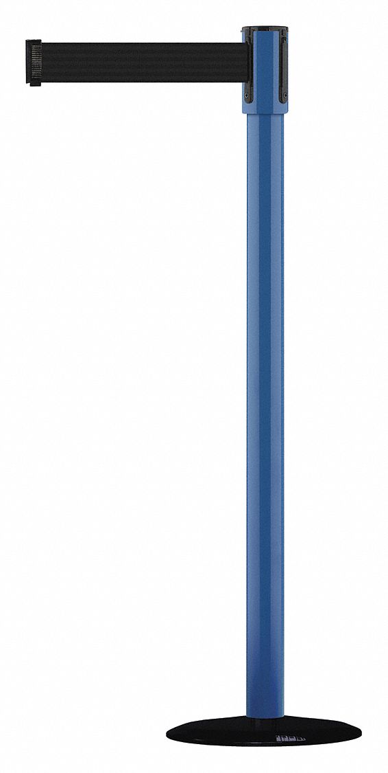 Barrier Post with Belt, 7-1/2 ft. L, Black
