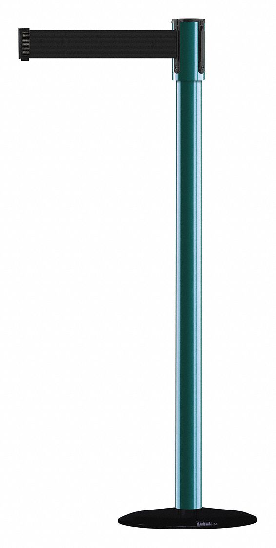 Barrier Post with Belt, 7-1/2 ft. L, Black