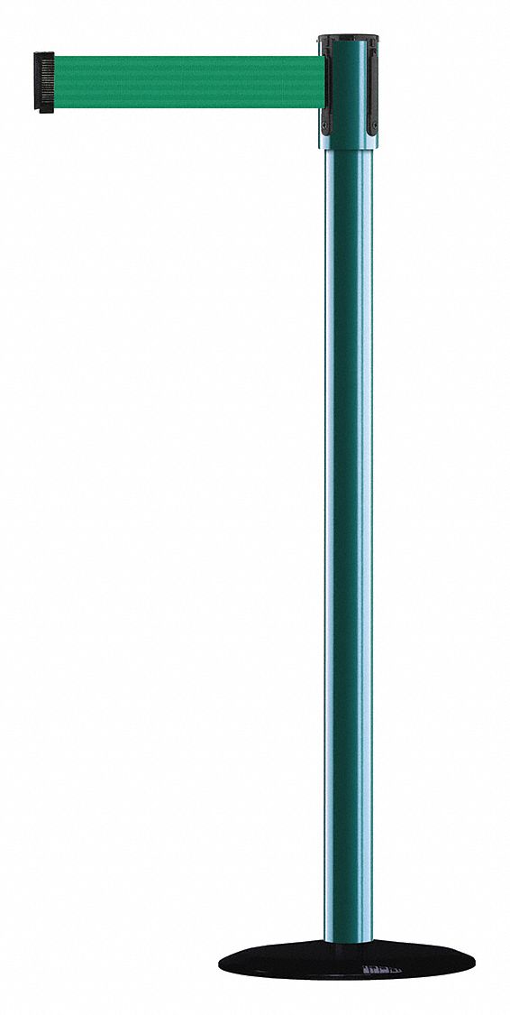 Barrier Post with Belt, 7-1/2 ft. L, Green
