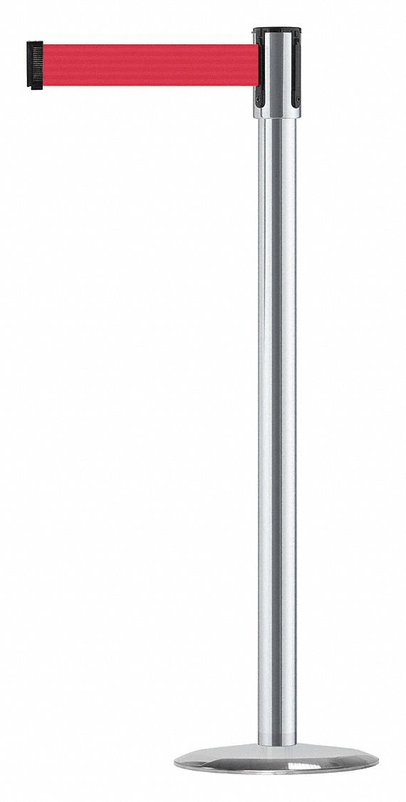 Barrier Post with Belt, 7-1/2 ft. L, Red