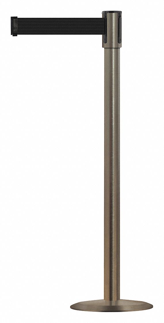Barrier Post with Belt, 7-1/2 ft. L, Black