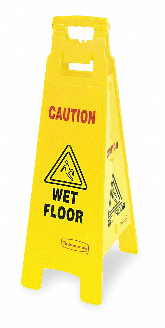 Floor Safety Sign Yellow HDPE 37 in H