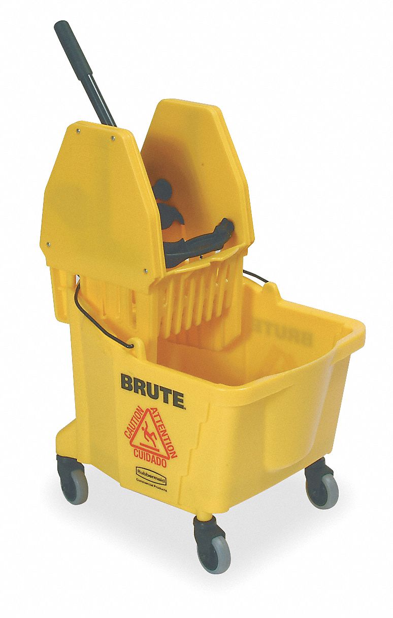 Yellow Mop Bucket and Wringer, 8 3/4 gal Grainger