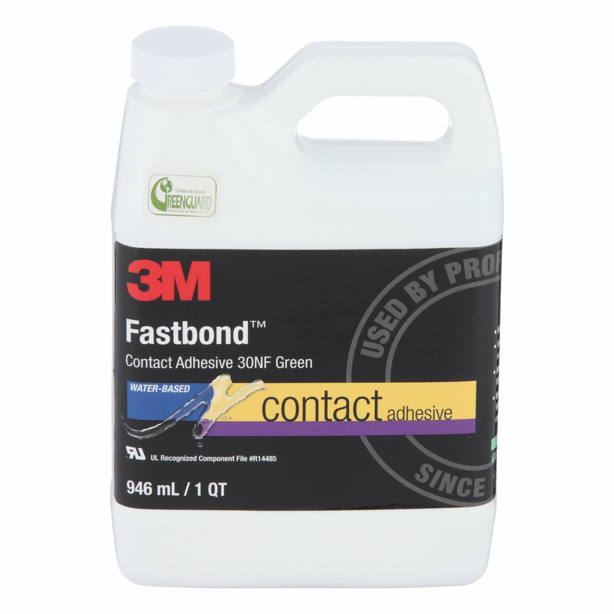 Contact Cement: 30NF, 1 qt, Jug, Green, Gen Purpose Bonding & Repair, Low Odor