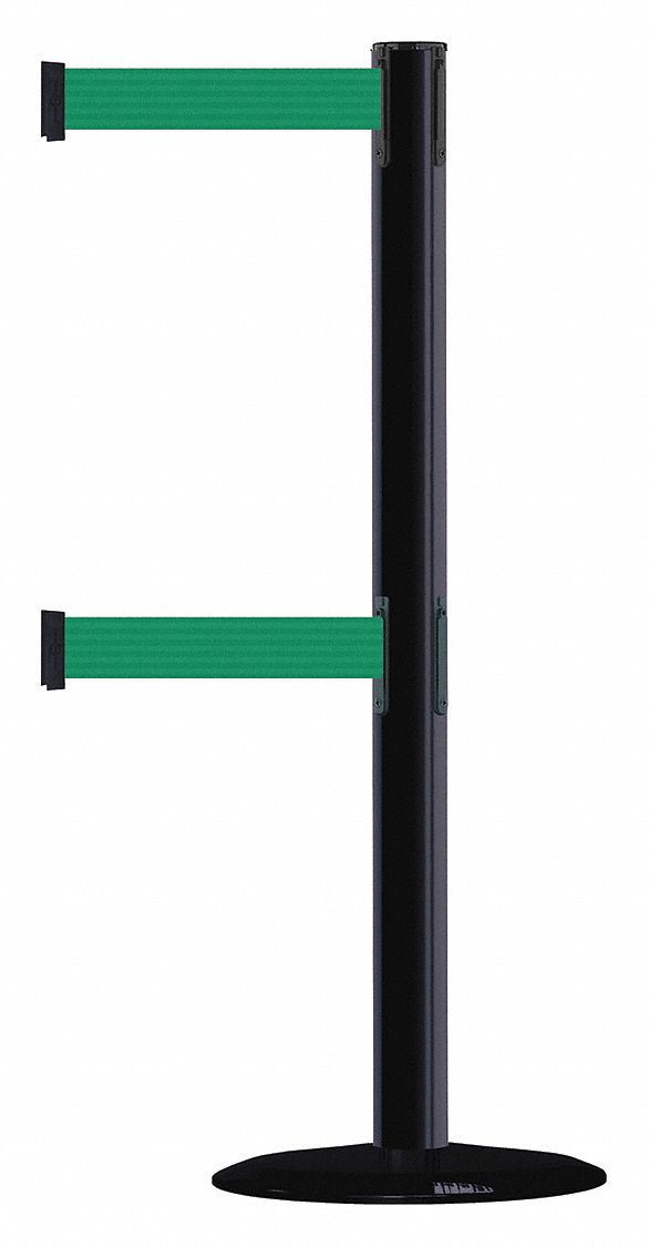 Barrier Post with Belt, 7-1/2 ft. L, Green