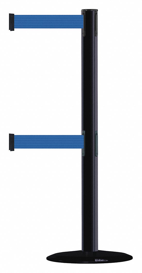 Barrier Post with Belt, 7-1/2 ft. L, Blue