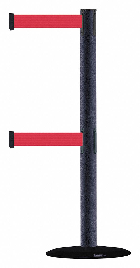 Barrier Post with Belt, 7-1/2 ft. L, Red