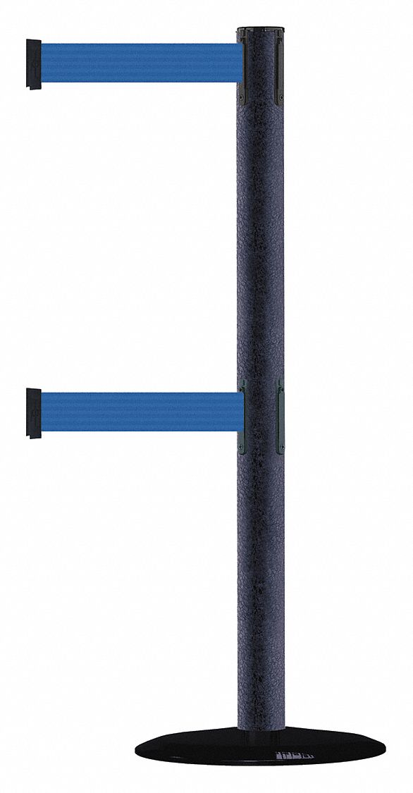 Barrier Post with Belt, 7-1/2 ft. L, Blue