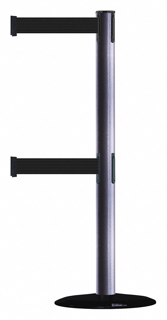 Barrier Post with Belt, 7-1/2 ft. L, Black