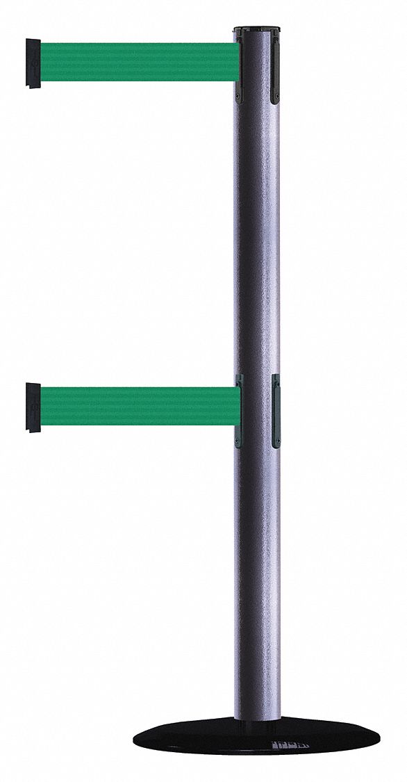 Barrier Post with Belt, 7-1/2 ft. L, Green
