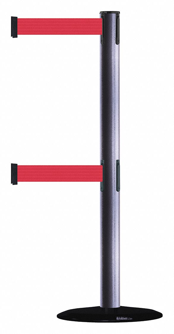 Barrier Post with Belt, 7-1/2 ft. L, Red