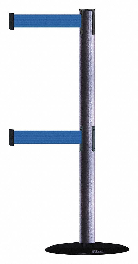 Barrier Post with Belt, 7-1/2 ft. L, Blue