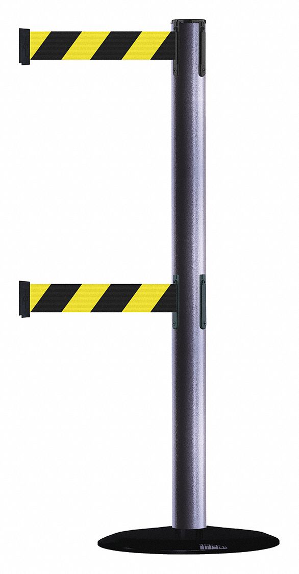 Barrier Post with Belt, Gray